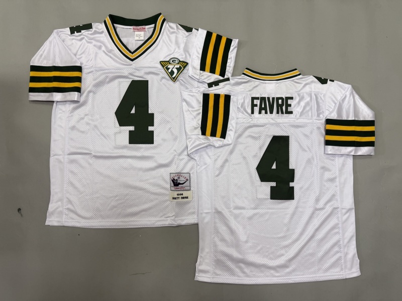 Men 2025 Green Bay Packers #4 Favre white Throwback Limited NFL Jersey style 001->green bay packers->NFL Jersey